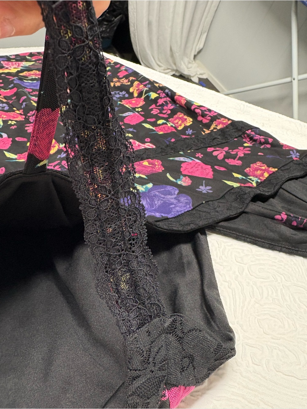 Torrid Betsy Johnson Black Maxi Dress with Pink, Yellow & Purple Floral Pattern - Picture 6 of 9